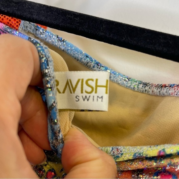 Ravish Sands Katy Bow Bikini Bottoms Leopard Print Shiny Sequin Small NWOT - Picture 8 of 12
